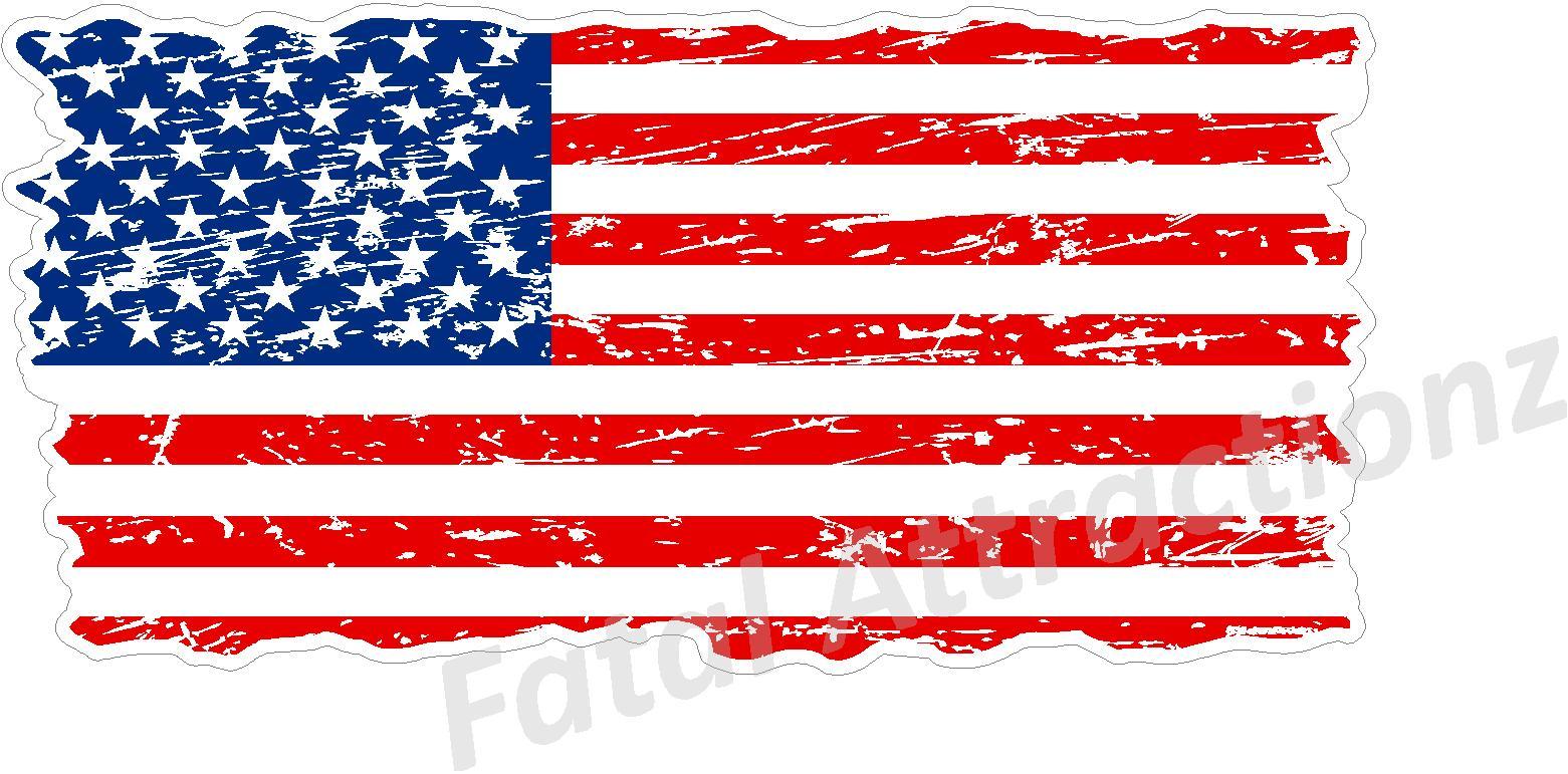 Distressed American Flag Flat style Vinyl Decal sticker United States USA gallery