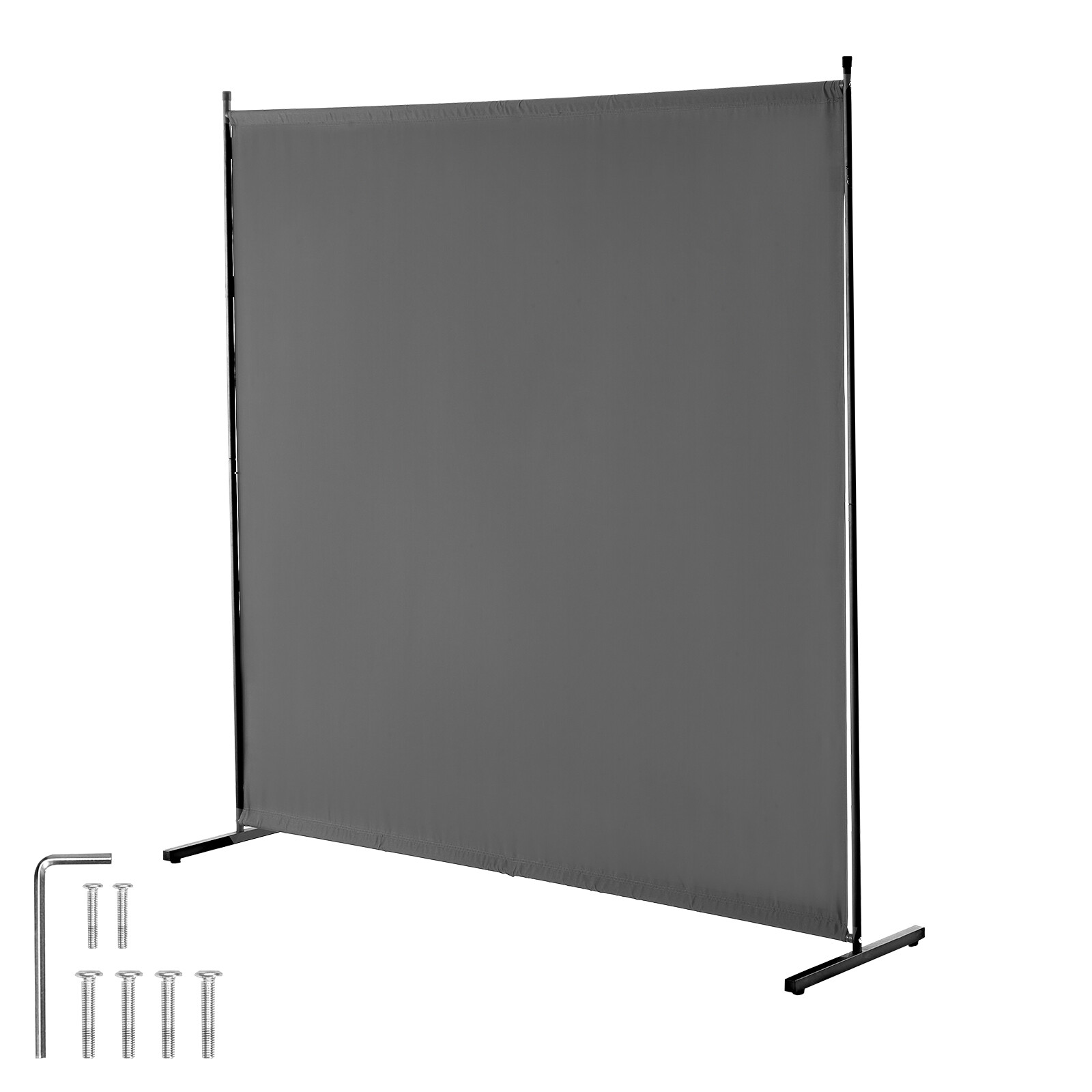 6FT Room Divider Single Panel Fabric Room Screen for Office Bedroom Grey gallery