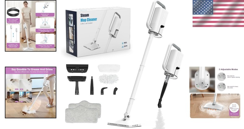 Steam Mop 6-in-1 Multi-Surface Floor Cleaner with Removable Tank 1200W gallery