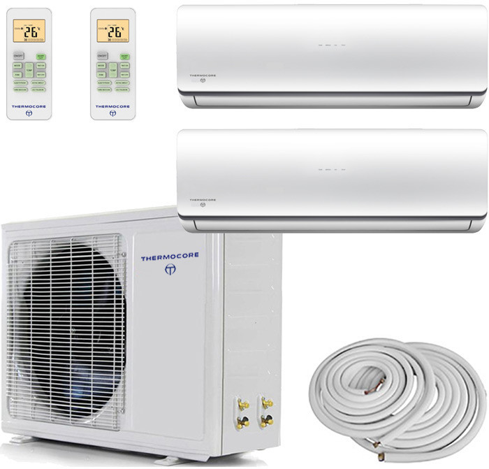 12,000 BTU Dual Zone Ductless Mini Split AC - Heat Pump: 6000x2 gallery