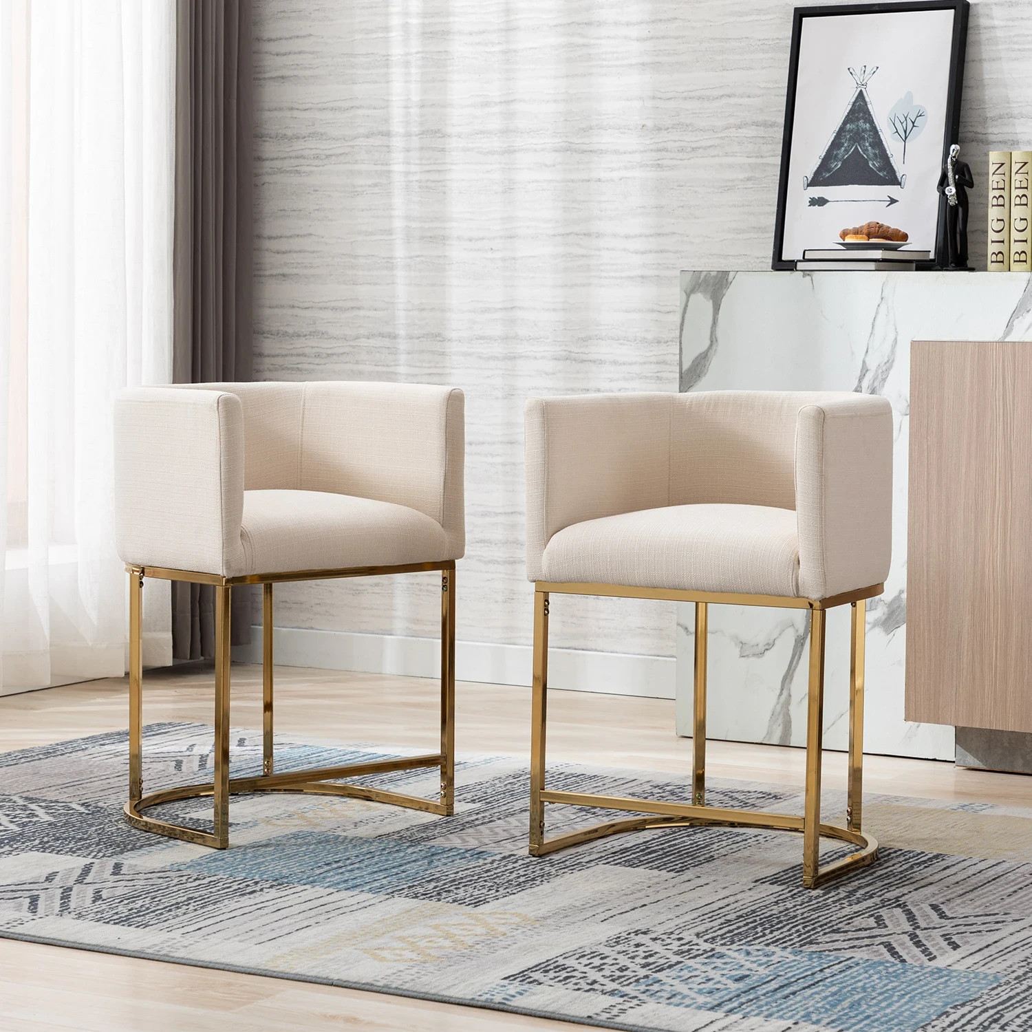 Dayalane Vintle Bar & Counter Stool Golden Leg Brand New Freeship NO IMPORT FEES gallery