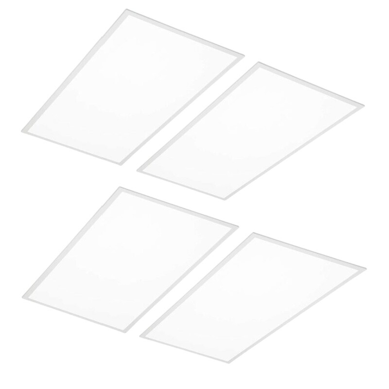 2x4FT LED Flat Panel Light with Emergency Battery Backup, 50W 6800LM (4-PACK) gallery