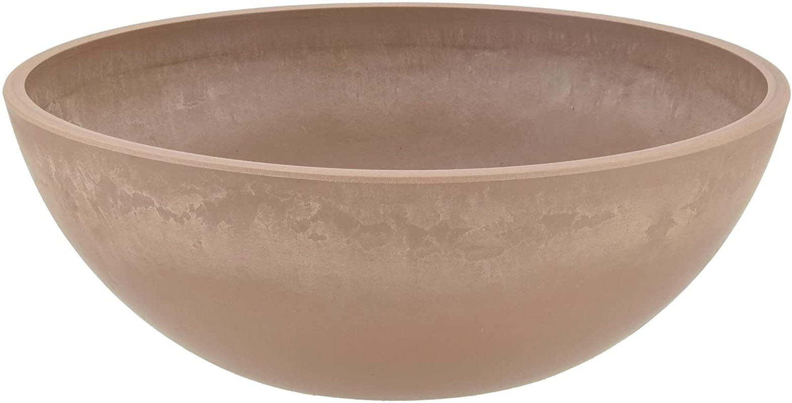 M25TP 10-Inch Plastic/Stone/Wood Composite Low Bowl Planter – No Drainage Hole ( gallery