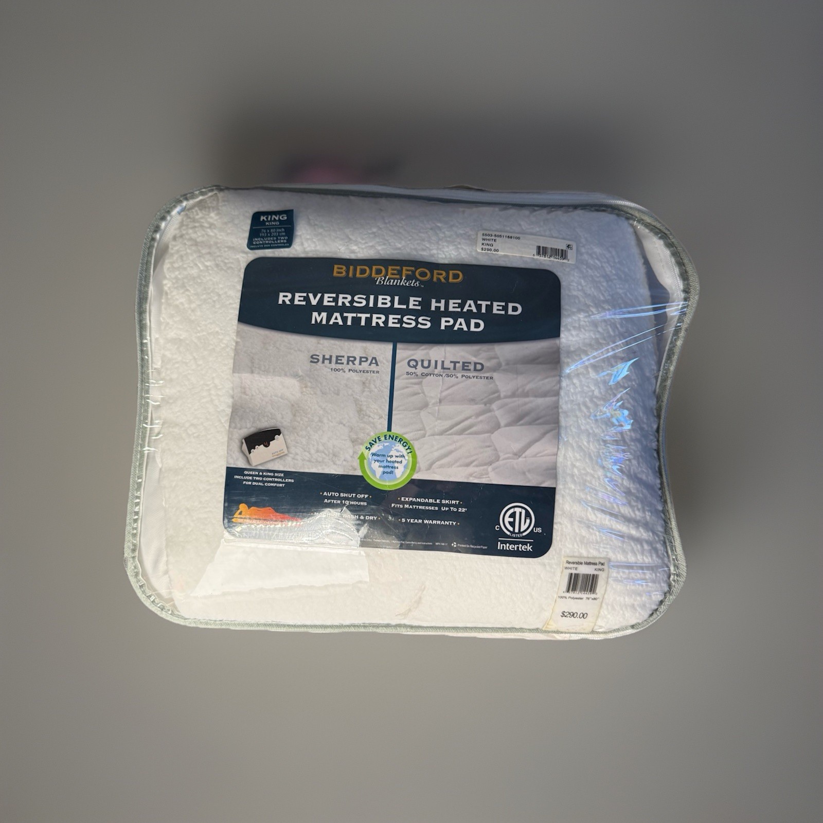Biddeford Quilted Sherpa Reversible King Heated Electric Mattress Pad Topper gallery