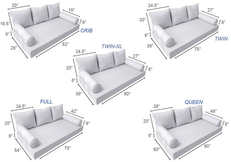 STYLE 3 - Outdoor Daybed Same Pipe Trim Mattress Bolster Cushion |COVER ONLY| gallery