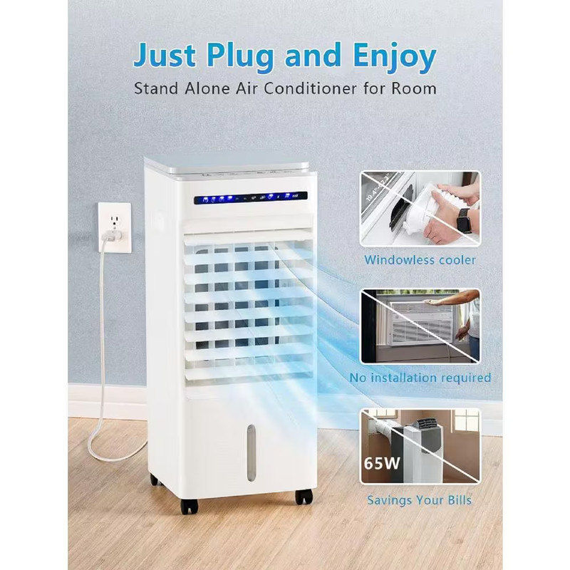 8,000 BTU Portable Air Conditioner Cools 100 Sq. Ft. with 3 Speeds in White gallery