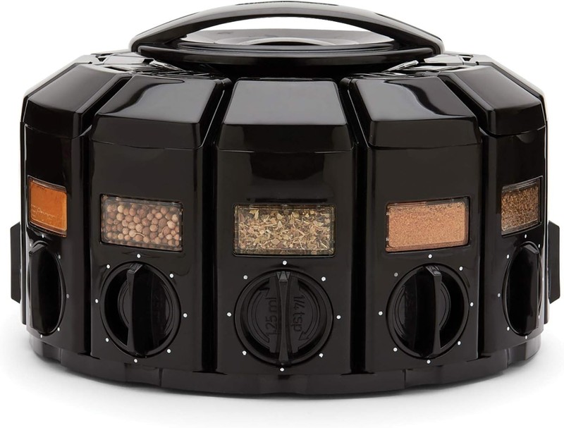 Space-Saving Spice Rack Carousel: Durable Auto-Measure 12 Compartment Design gallery