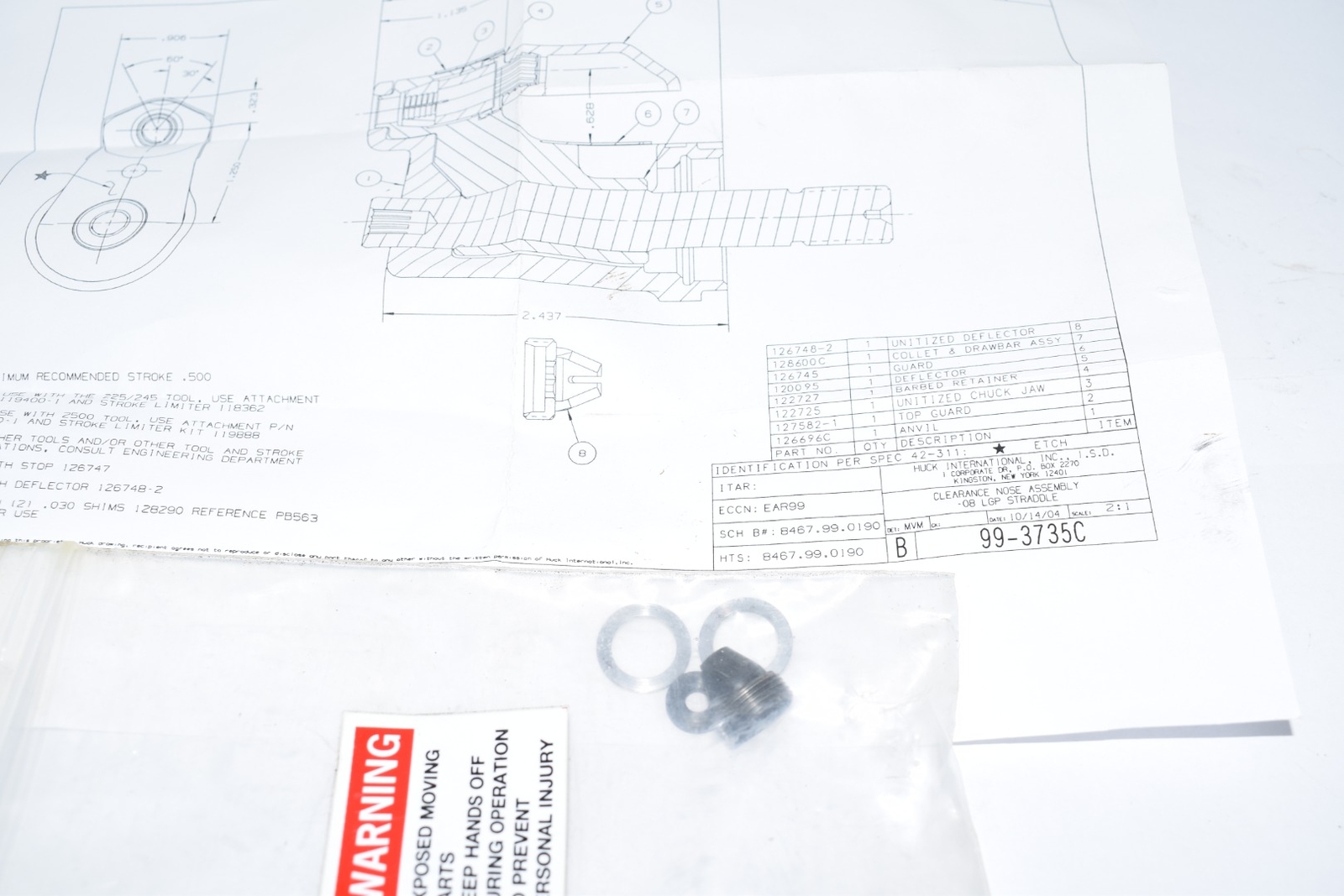 NEW Huck 99-3735 Nose Assembly Part gallery