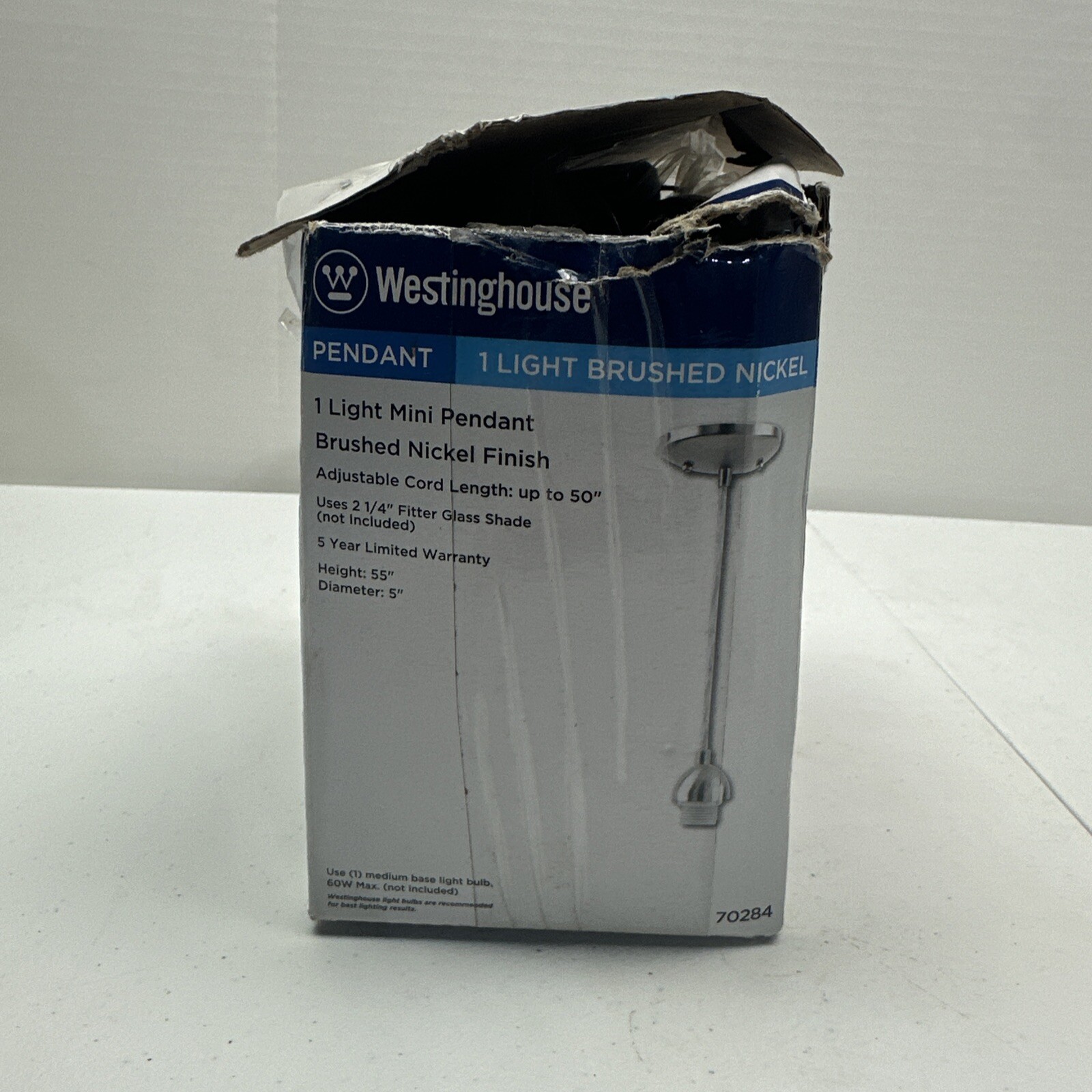 Westinghouse Mini Pendant Light Kit Nickel Finish Hardware Included Silver 70284 gallery
