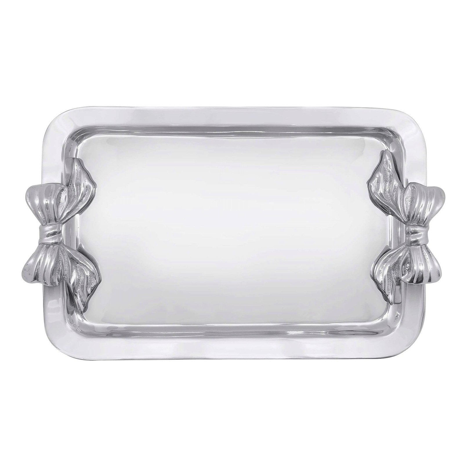 MARIPOSA Bow Rectangular Tray Silver Brillante Recycled Aluminum Handmade gallery