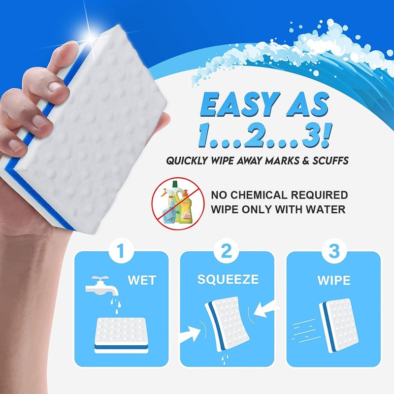Upgrade Melamine Sponge, 100 Pack Extra Thick More Lasting 3X Density Premium... gallery