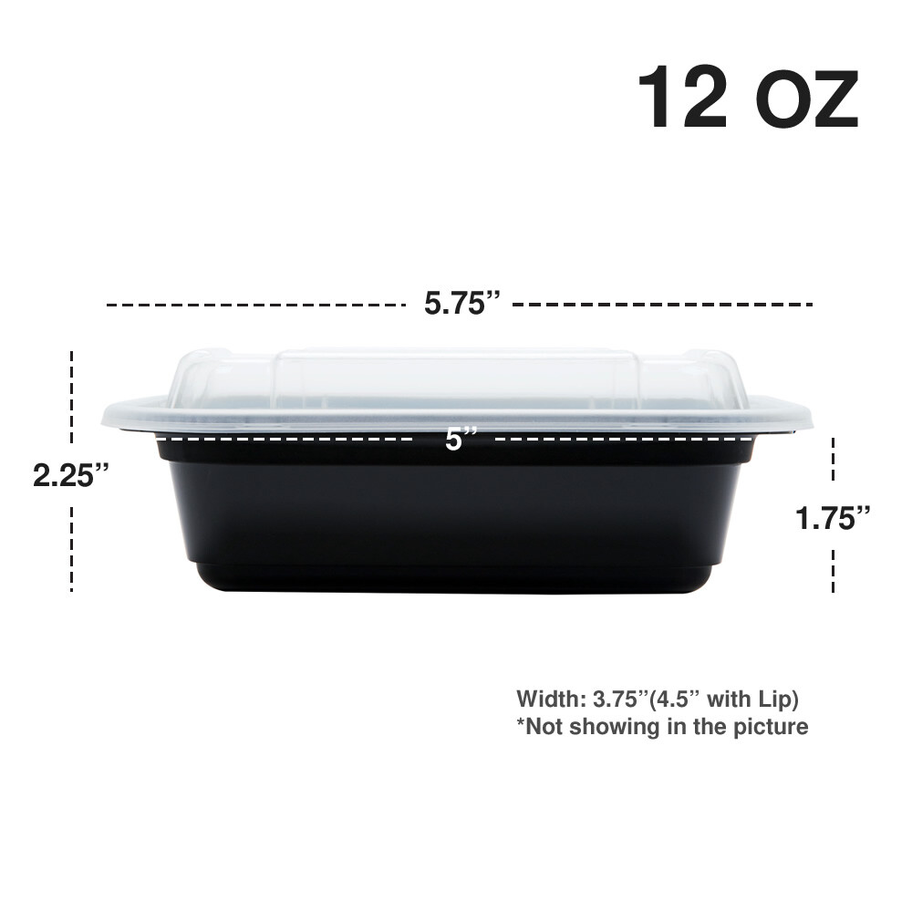 Pactiv 12 oz Plastic Meal Prep Food Containers w/ Lids, High Quality Made in USA gallery