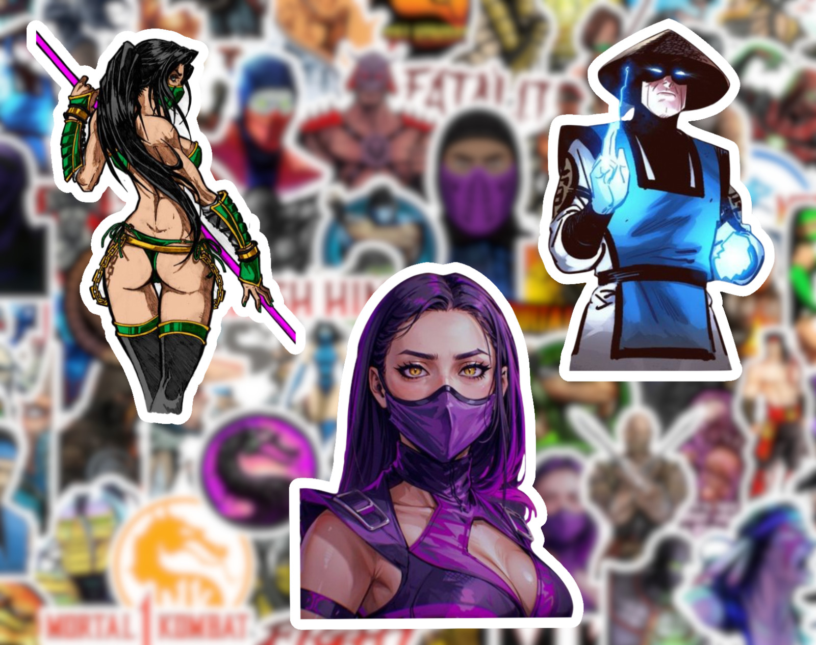 25/50 Mortal Kombat Sticker Pack - Waterproof Vinyl - Scorpion Sub-Zero gallery