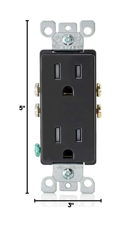 15 Amp Decora Tamper-Resistant Duplex Electrical Wall Outlet, , Black gallery