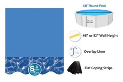 SmartLine 18′ Round Overlap Swirl Bottom 25 Gauge Swimming Pool Liner w/ Coping