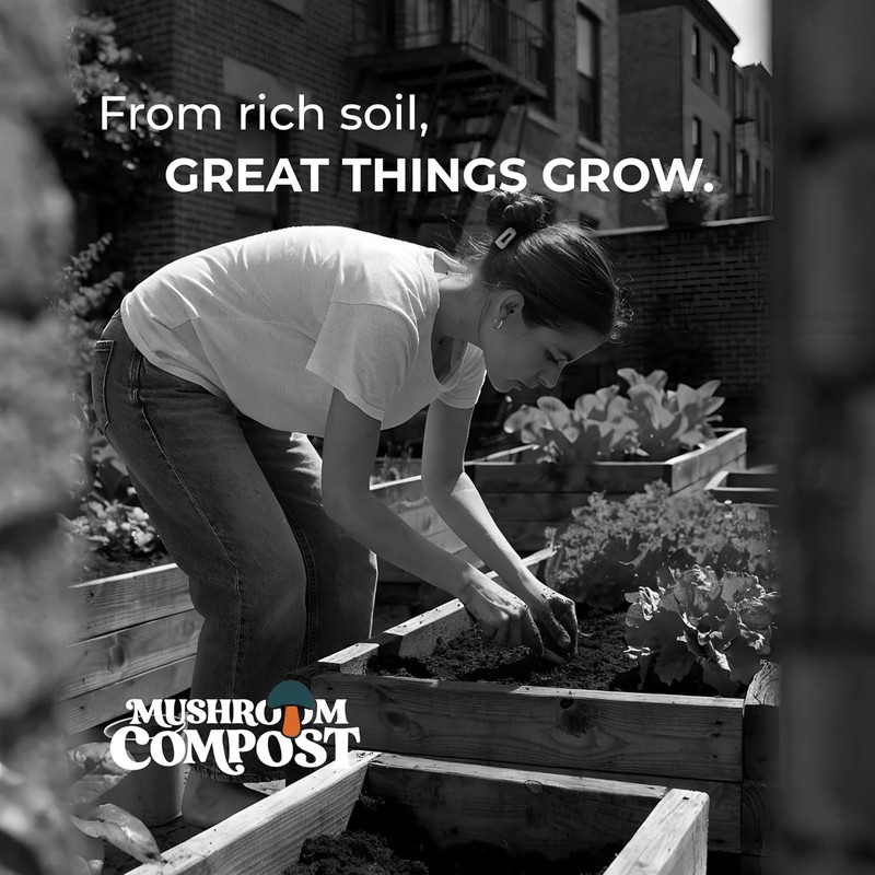Mushroom Soil Compost Pail, Organic Nutrient-Rich Garden Soil for Vegetables, Fl gallery