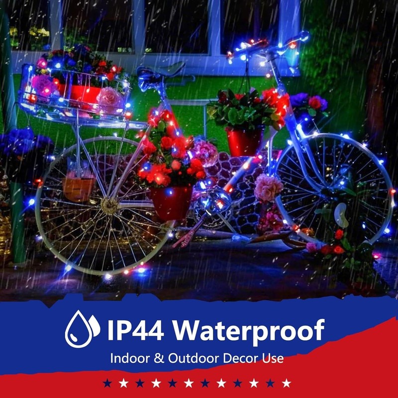 Versatile 200 LED Red White Blue Decorative Lights - Perfect for National Day gallery