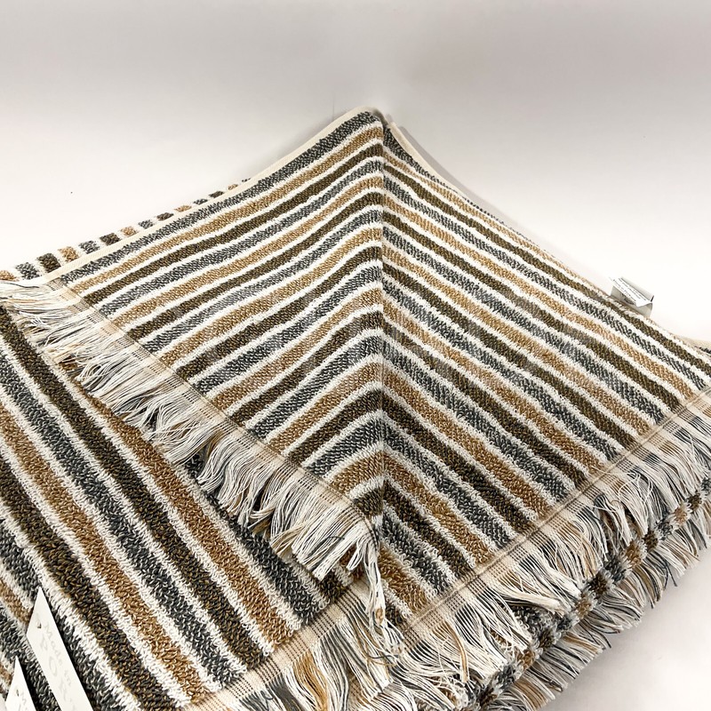 Felpinter 2Pc Bath Towels 30" x 56” 100% Cotton Portugal Brown Gray Ivory Strip gallery