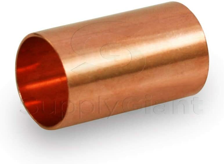 1/8"-5"in Straight Copper Coupling Sweat Sockets Without Tube Stop CxC Pipe Fit gallery