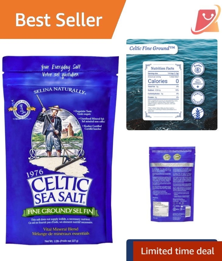 Celtic Fine Ground Sea Salt 1lb Unrefined, Kosher, Lab Tested, Gourmet Cooking gallery