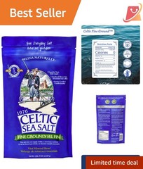 Celtic Fine Ground Sea Salt 1lb Unrefined, Kosher, Lab Tested, Gourmet Cooking