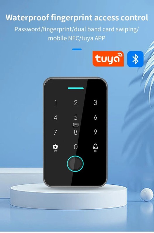 Tuya NFC Bluetooth Backlight Touch RFID 13.56MHz Door Lock Keypad Access IP66 gallery