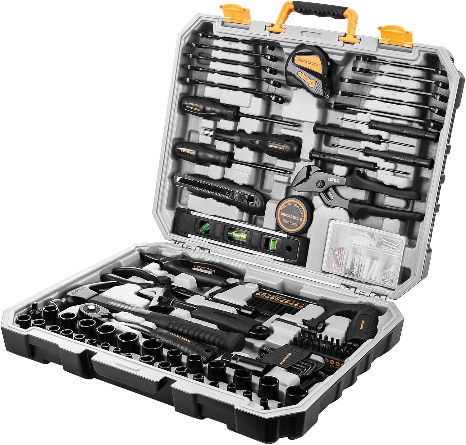 DEKO 218 PCS General Household Hand Tool Set Screwdriver Set,Socket Set gallery