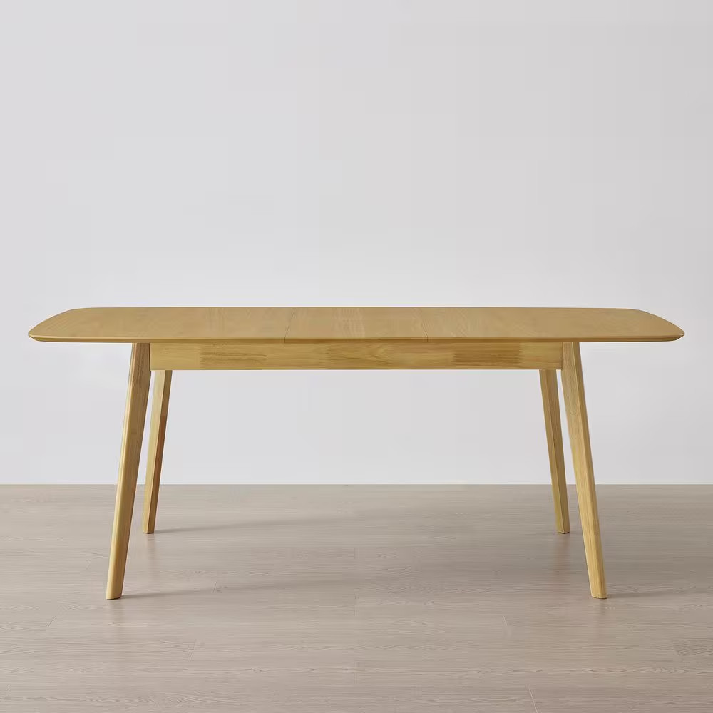 Felix Oak Wood 59 - 75 In. 4-Legs Extendable Dining Table Seats 6 to 8 W/Rubber gallery