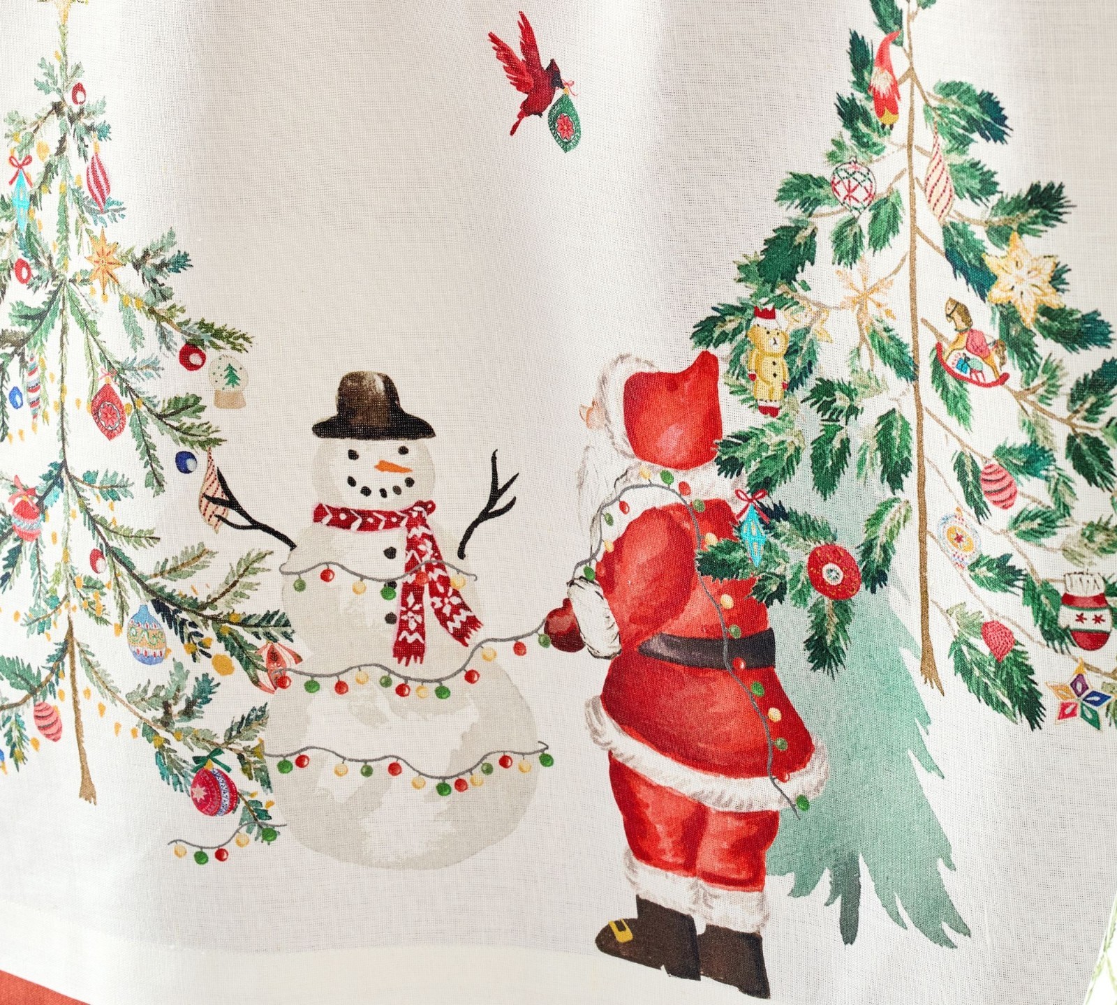 Pottery Barn Christmas Tablecloth 70" X 126" Christmas in the Country NWT gallery