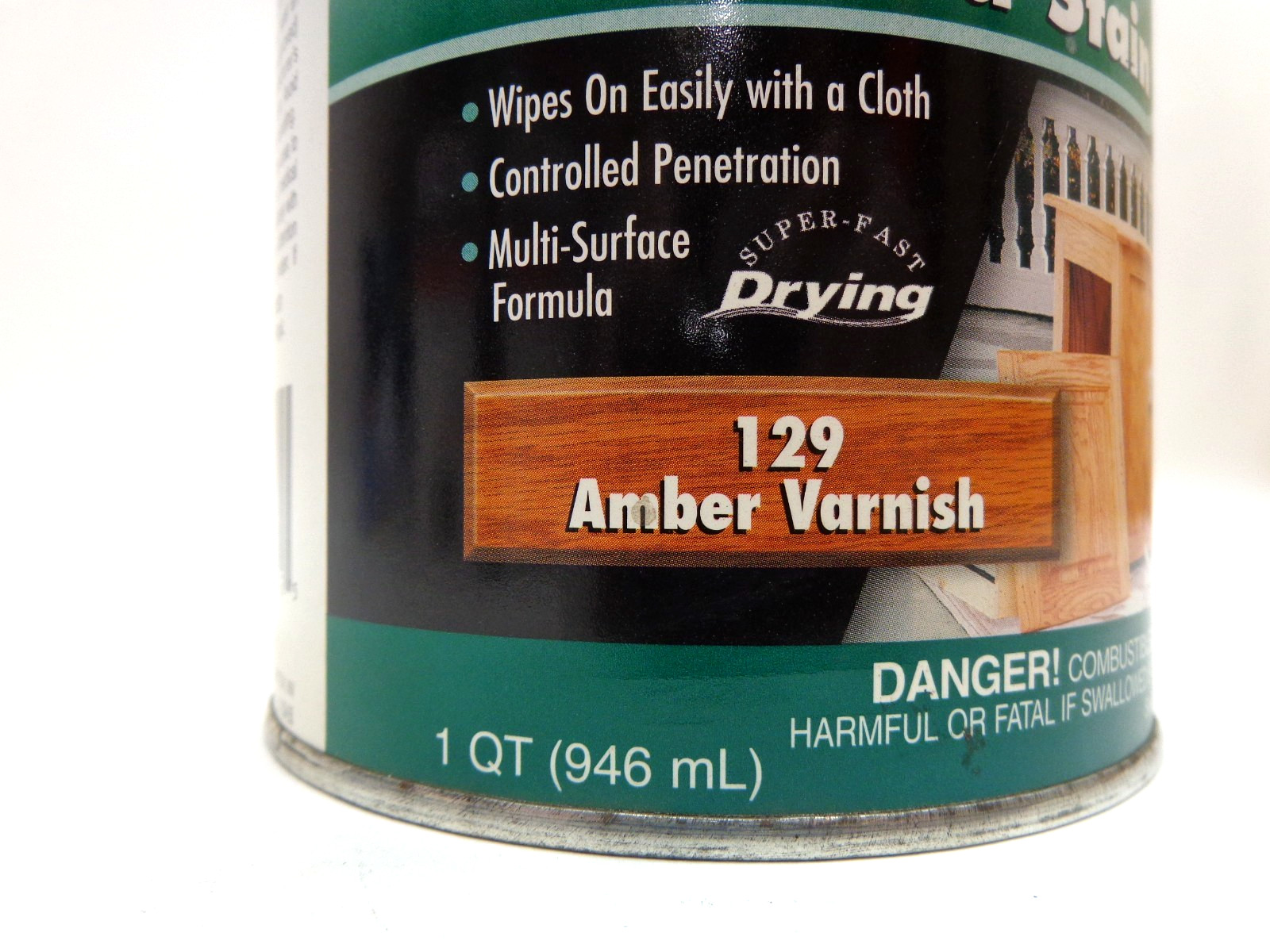 ZAR 129 Amber Varnish Interior Oil Based Wood Stain 1 Quart gallery