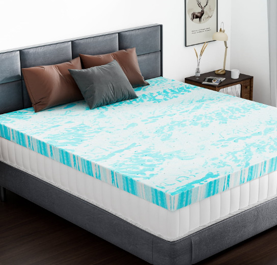 CONCETTA Twin 4in Cooling Gel Memory Foam Mattress Topper CertiPUR Washable gallery
