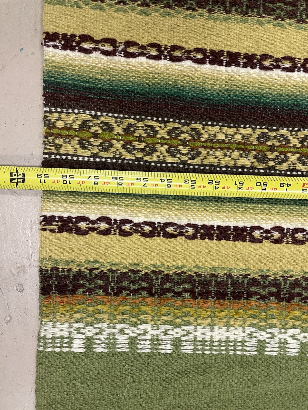 Woven Flat Textile Area Carpet 60x83. Green, Brown, Gold Southwestern,Turkish? gallery