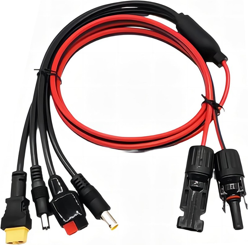 3ft 4-in-1 Solar Panel Extension Cable Wire XT60 Female to Solar Connectors gallery