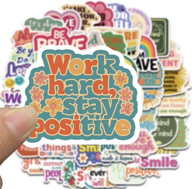 Positive Affirmative Style Stickers 50pc Words And Phrase Stickers FREE SHIPPING gallery