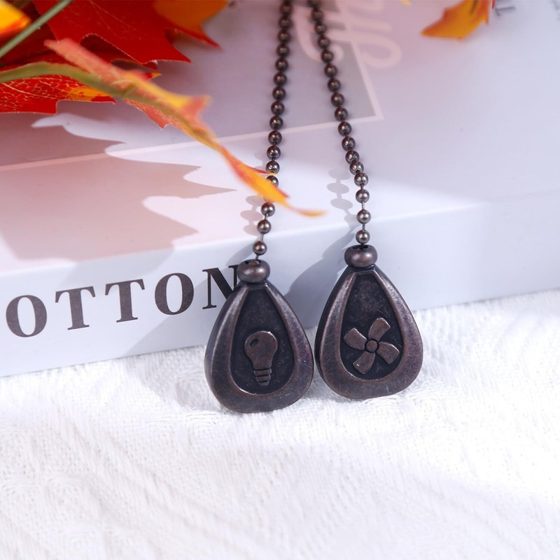 Bronze Ceiling Fan Pull Chain Set, Decorative Fan Pull Chain Pendant Extension gallery