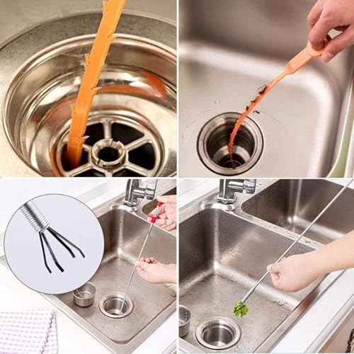 Drain Snake 33 Inch, 4-Claw Flexible Grabber, Drain Clog Remover for 33inch gallery