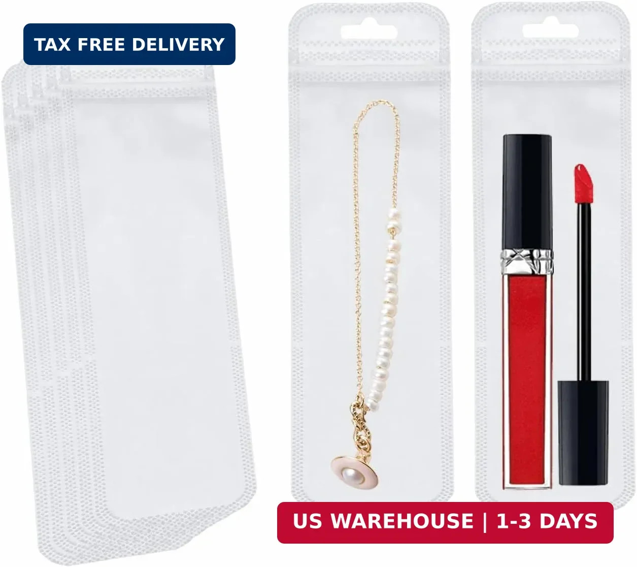 100 Pcs Packaging Bags for Small Business, Resealable Pouch Bag for Pens, 2.4 X gallery