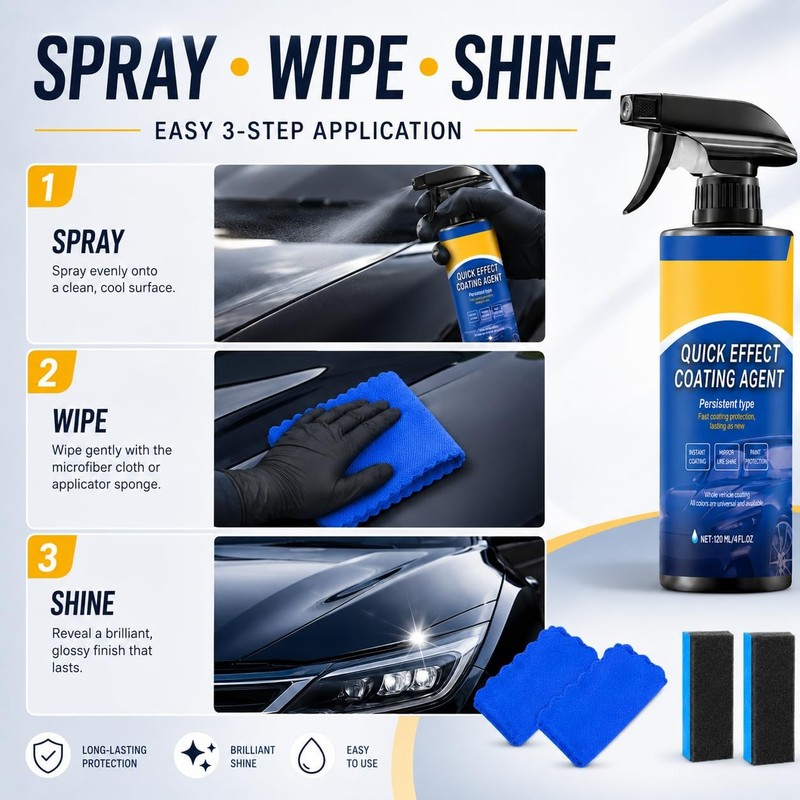 Car Coating Spray Quick Effect Agent Shine Protection Scratch Wax Oil Film gallery