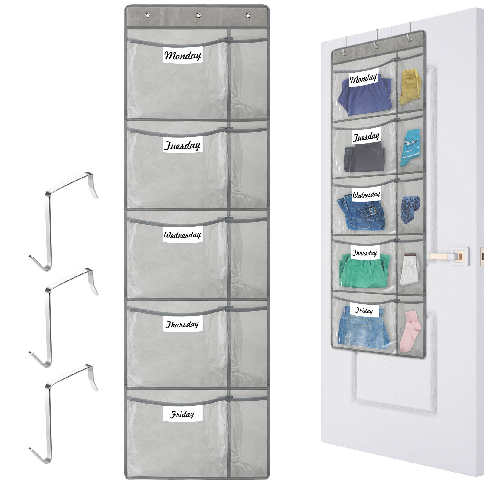Over the Door Organizer Weekly Clothes Organizer Hanging Storage Rack for Closet gallery