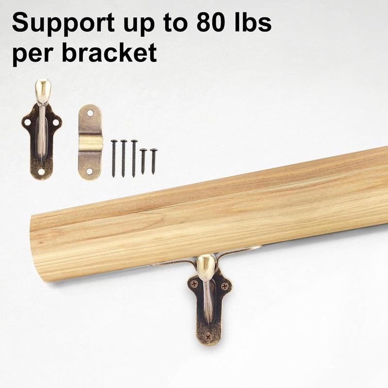 RealPlus Handrail Bracket, 3" Staircase Hand Rail Brackets with Screws gallery