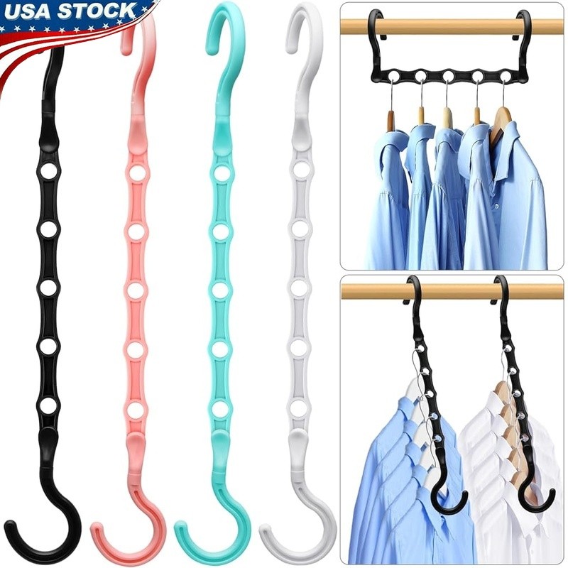 Space Saving Magic Hangers Closet Organizer Heavy Duty Cascading Hangers Set New gallery