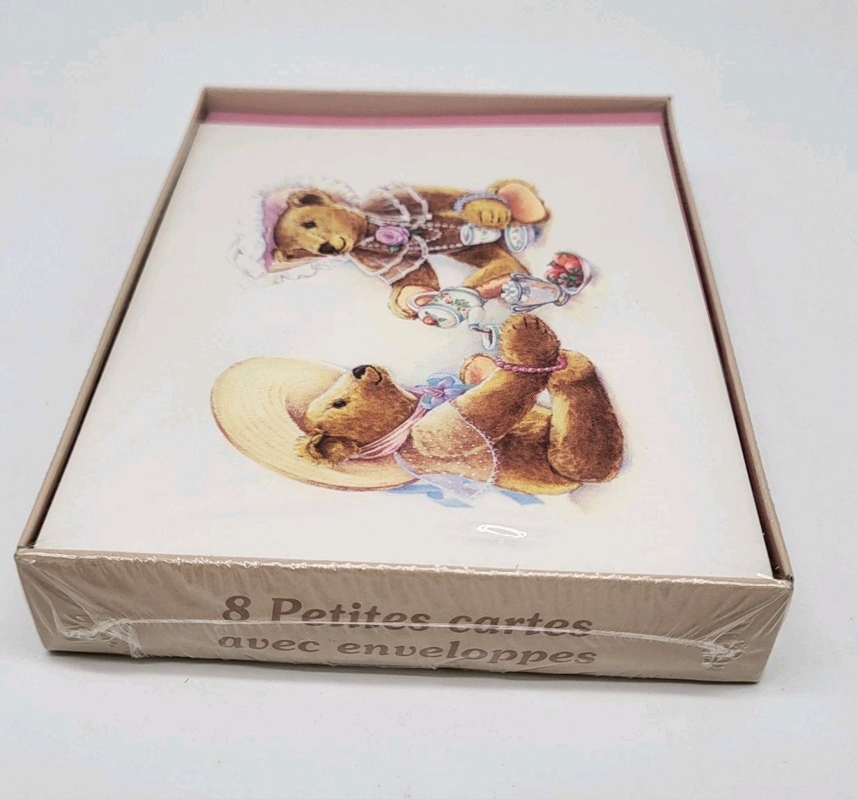 Vtg American Greetings Note Cards & Envelopes Teddy Bears Tea Party (8 Count) gallery