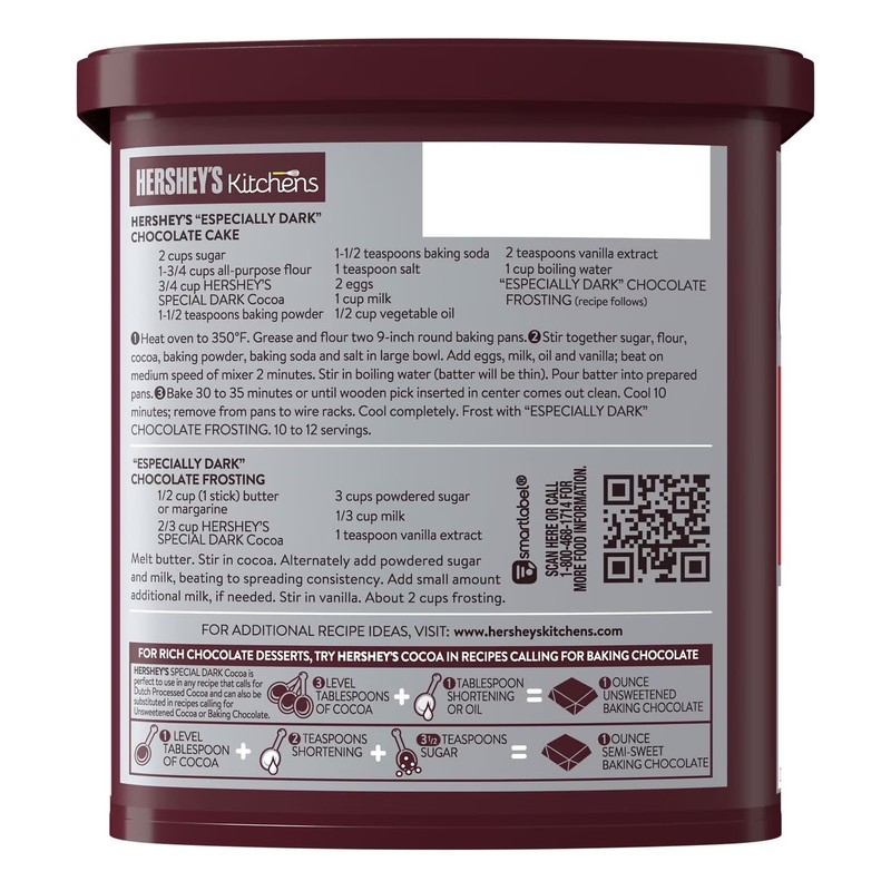 Hershey's Special Dark Dutched Cocoa Powder, Can 8 oz 1 pack gallery