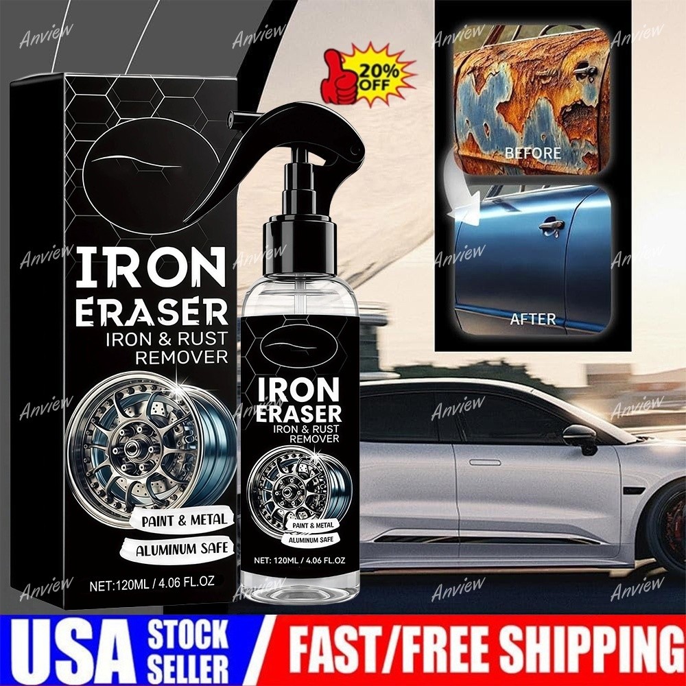 Iron Eraser Rust Remover Spray, Car Wheel Paint Brake Dust Fast Cleaner 120ML US gallery
