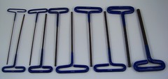10pc Extra Long T-Handle HEX KEY SET Metric S-2 Alloy Steel Vinyl Coated Handles