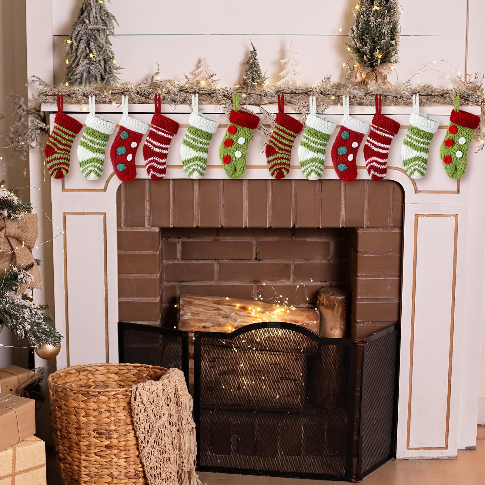 Jiuguva 12 Pack 2x5 Inch Christmas Mini Stockings Bulk Knit Xmas Stockings Ru... gallery