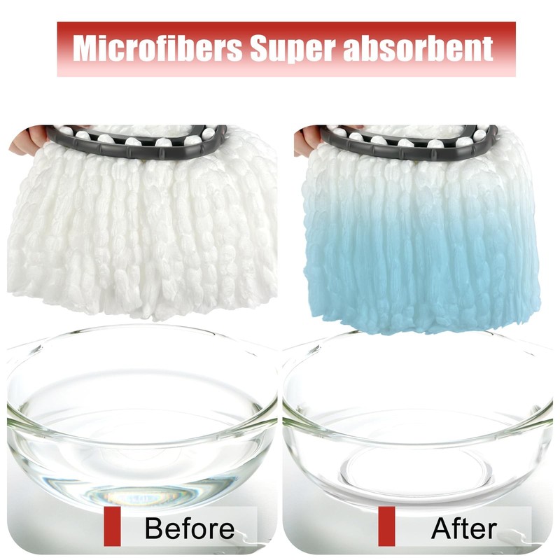 Mop Head Replacement, 3 Pack Spin Mop Refill Replace Head Compatible with O C... gallery