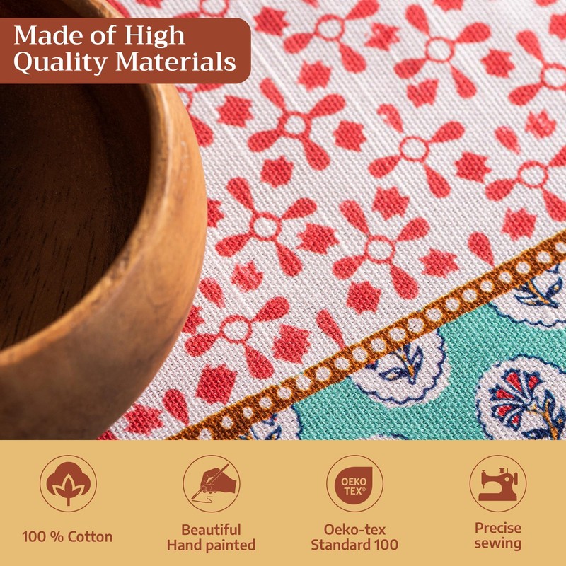 Table Cloth Rectangle Table 100% Cotton 60 x 90 Inches Tablecloth Reusable De... gallery