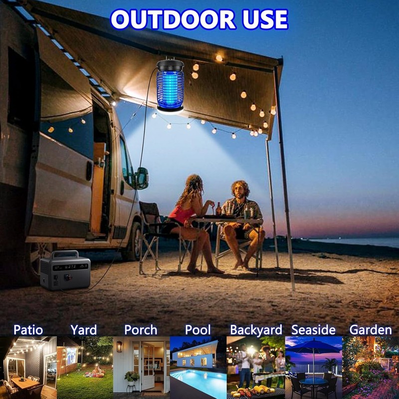 Durable Electric Bug Zapper Indoors & Outdoors - Wide Coverage 1500 sq ft gallery