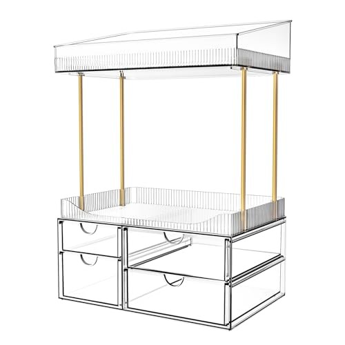 4 Drawers Makeup Organizer - 4 Tier Makeup Storage, Cosmetics Organiser, Clear gallery